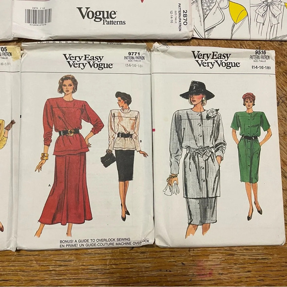 Lot of 8 Vogue Vintage Sewing Patterns Various sizes Womens Fashion Designs. - Picture 5 of 8